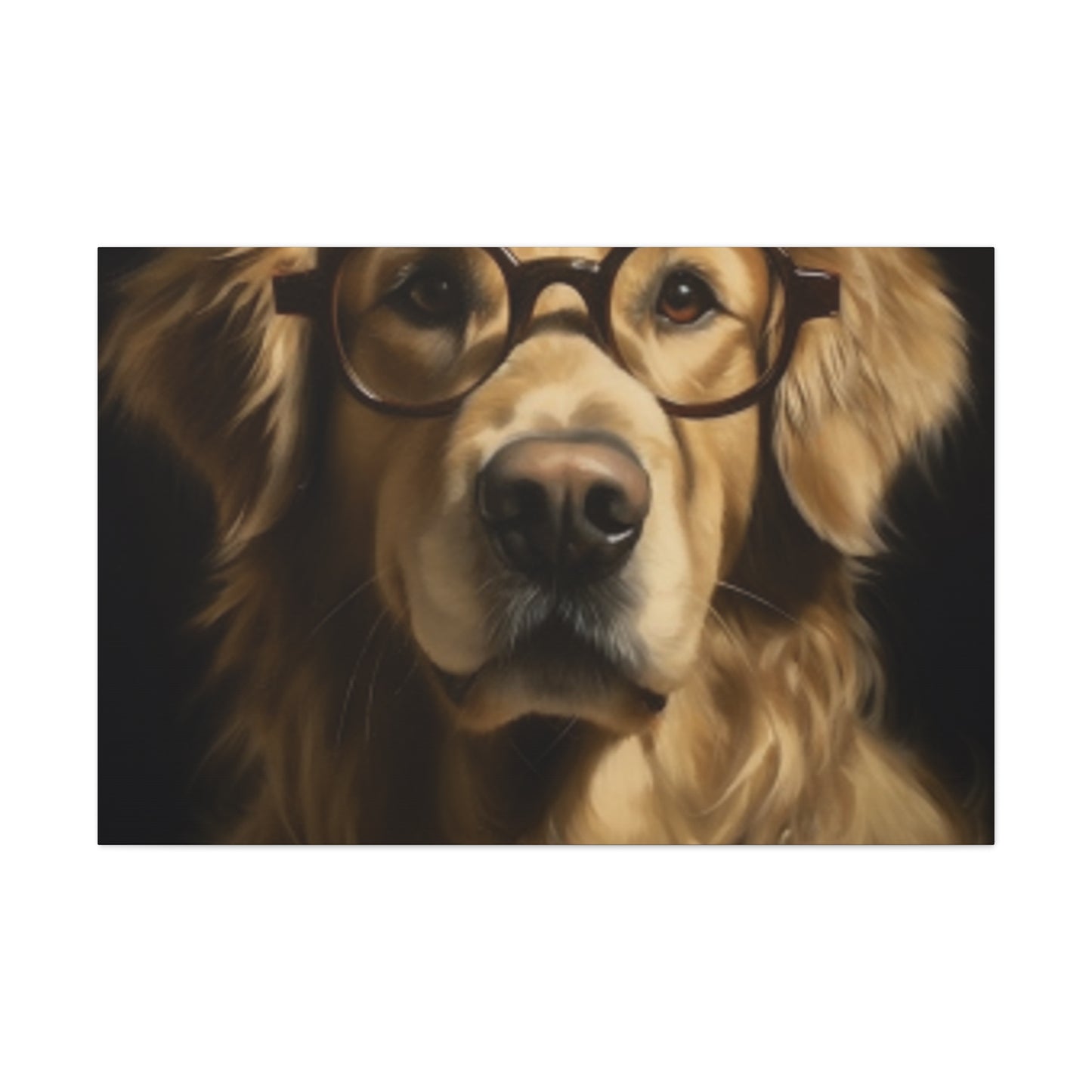 Educated Retriever With Glasses And Bow Tie- Large Wall Art