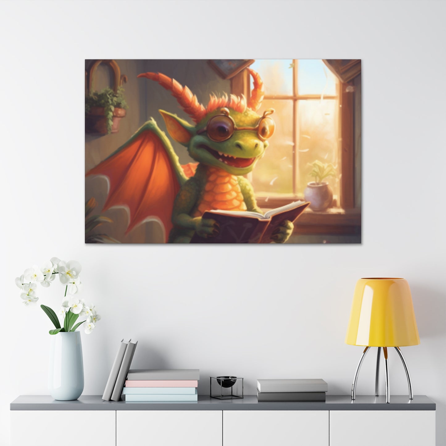 Dragon Reading In The Sunlight- Large Wall Art