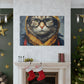 Bundled Up Tabby Cat With Glasses - Large Wall Art