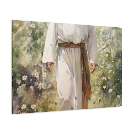 Jesus In A Heavenly White Glow, Surrounded By Pure Beauty- Large Wall Art