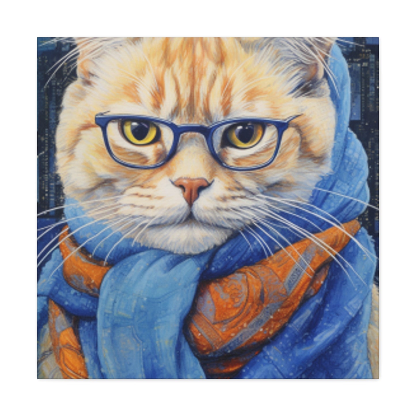 Kitty Bundled In A Scarf  - Large Wall Art