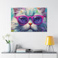 Puuuur-ple Glasses On A Fluffy Kitty - Large Wall Art