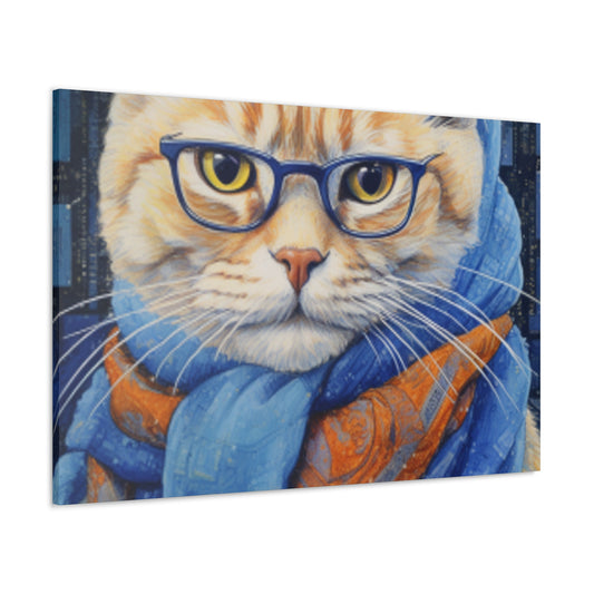 Kitty Bundled In A Scarf  - Large Wall Art