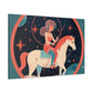 A Lofi Girl With Good Vibe Orbs On Her Horse - Large Wall Art