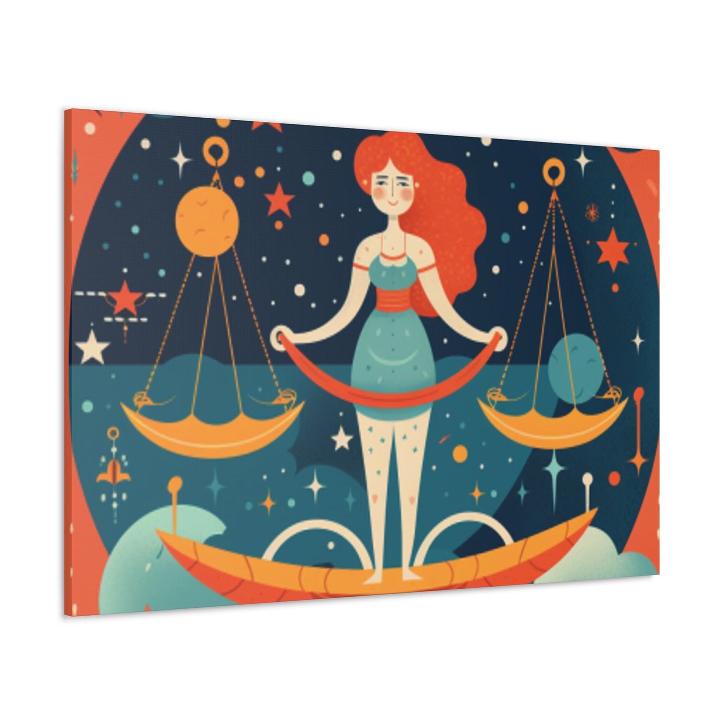 Cute Lofi Style Libra In The Stars - Large Wall Art