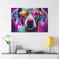 Groovy Dog In Gold Glasses Ready To Chill- Large Wall Art