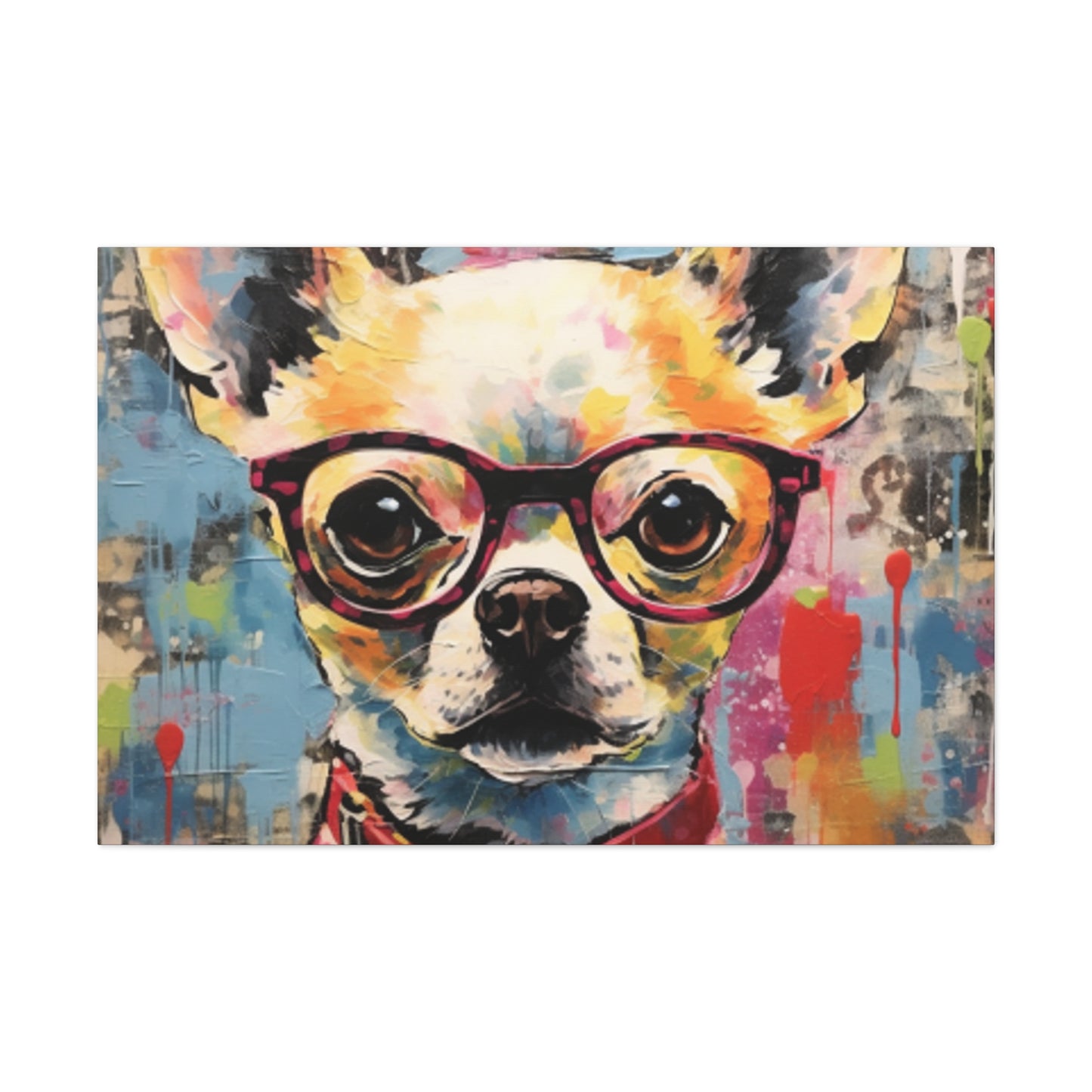 Brown Eye Chihuahua In Glasses - Large Wall Art