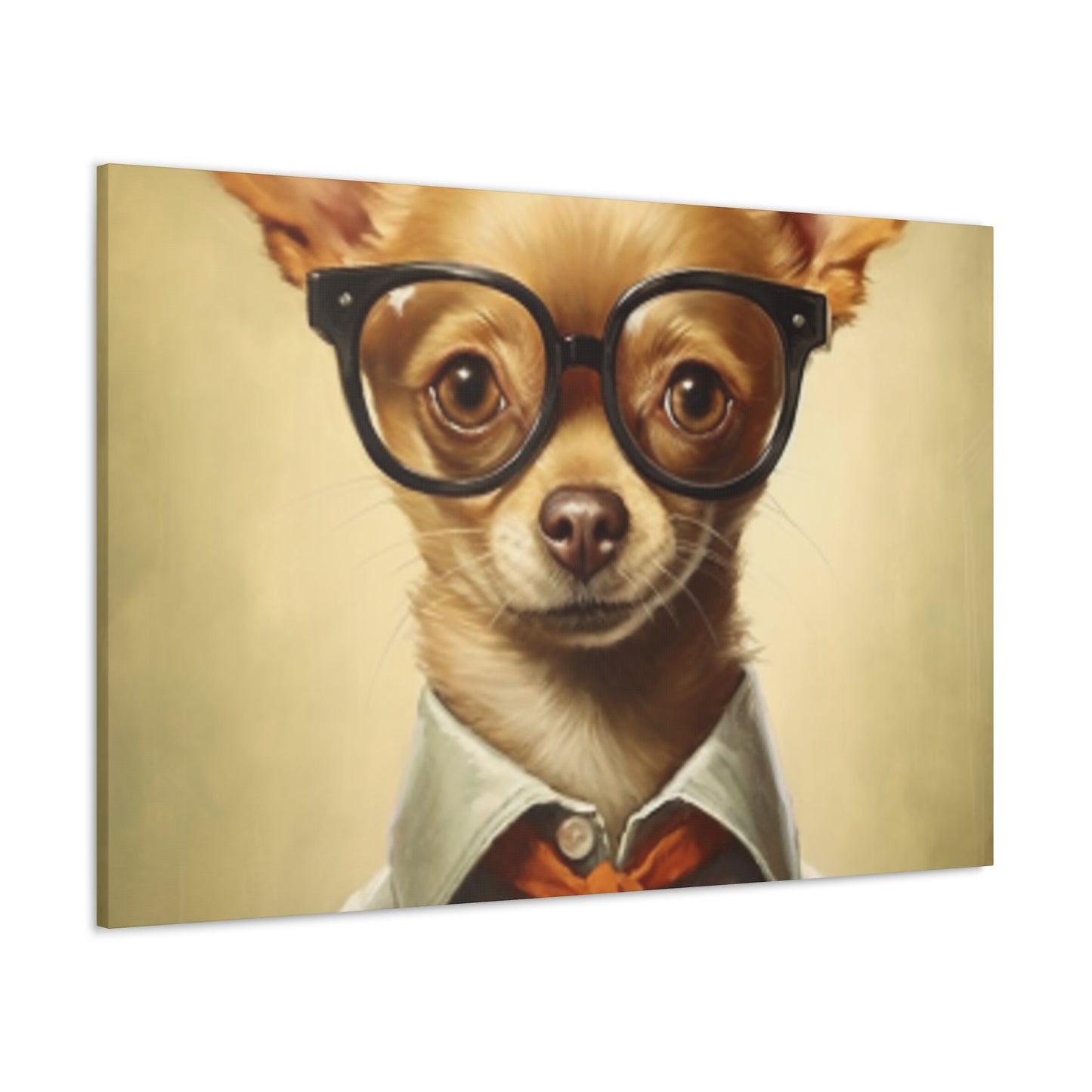 Chihuahua In Glasses With A Smirk - Large Wall Art