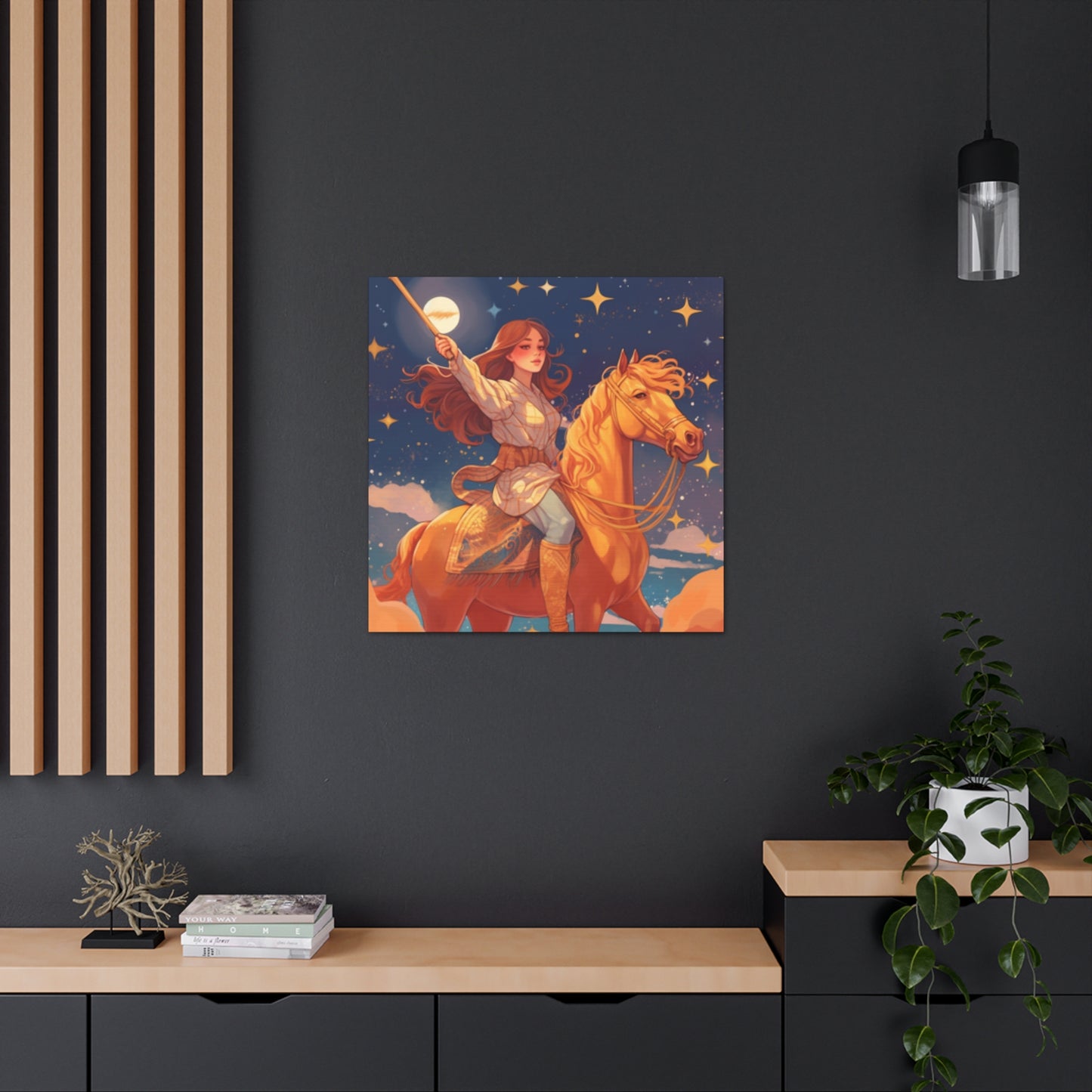 Lofi Magic, Boho Girl And Her Horse - Large Wall Art