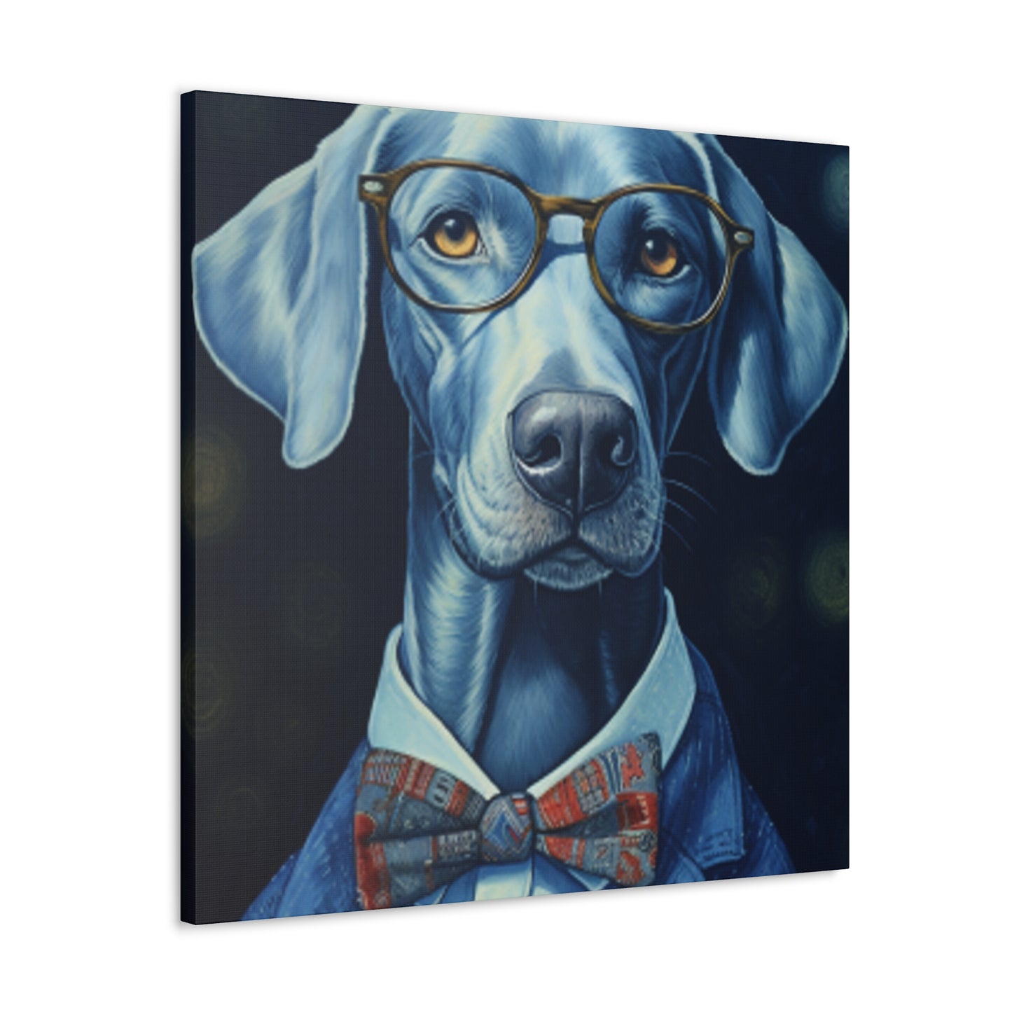 Feeling Happy But Looking Blue, Dog In Glasses - Large Wall Art