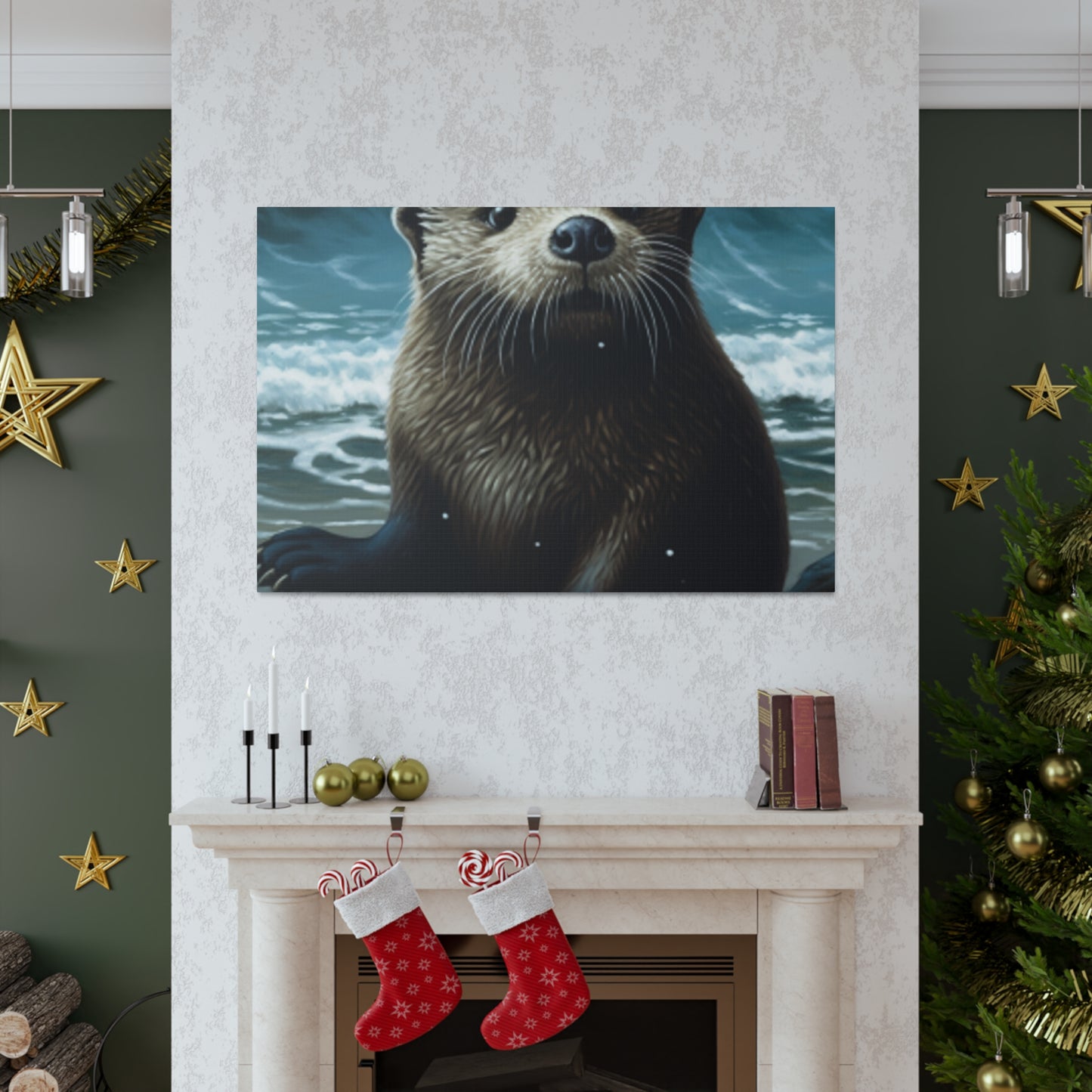 Sea Otter On The Beach  - Large Wall Art