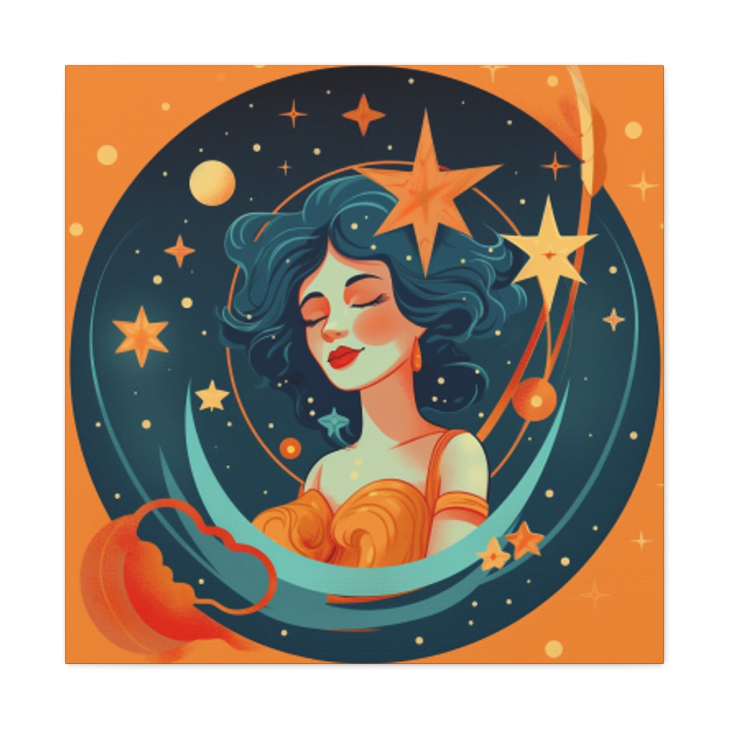 Super Aquarius Chick, Lofi Style- Large Wall Art