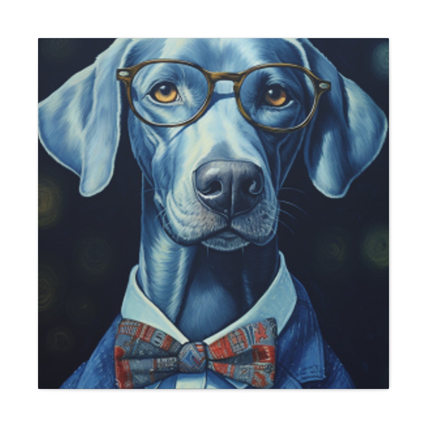 Feeling Happy But Looking Blue, Dog In Glasses - Large Wall Art