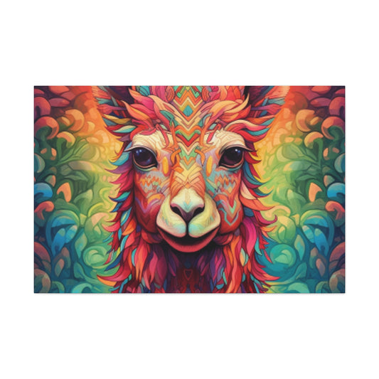 Rainbow Colored Drama Llama - Large Wall Art