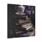 Purple Roses, Teapot And Books - Large Wall Art