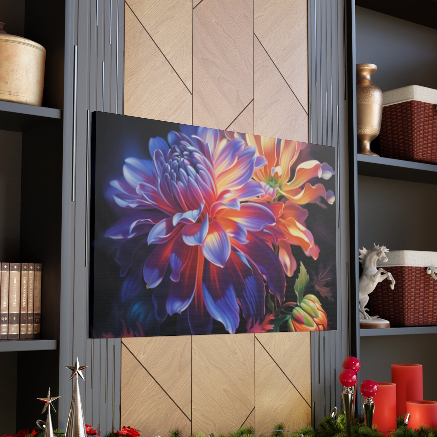 Totally Groovy, Glowing Flowers In Bloom- Large Wall Art