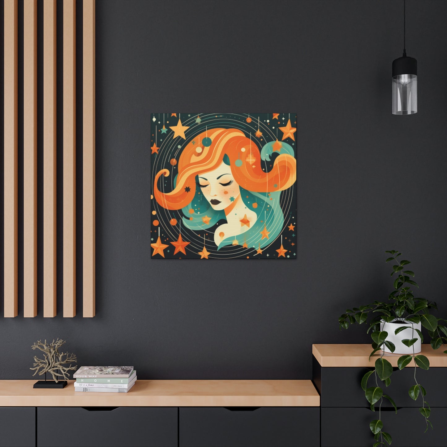 Lofi, Astrology,  Dreaming Of  Dreaming Aquarius - Large Wall Art