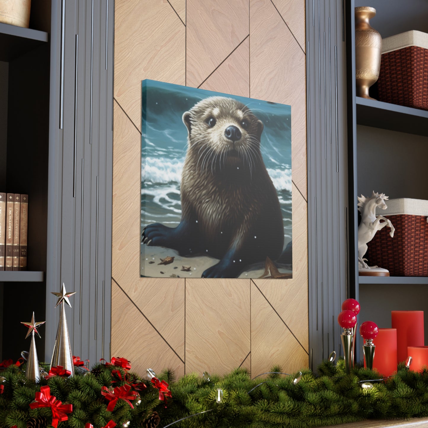 Sea Otter On The Beach  - Large Wall Art