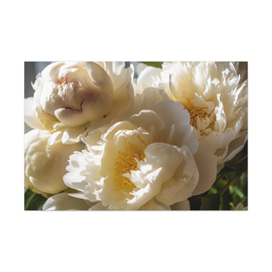 Soft White Peonies In Warm Light - Large Wall Art