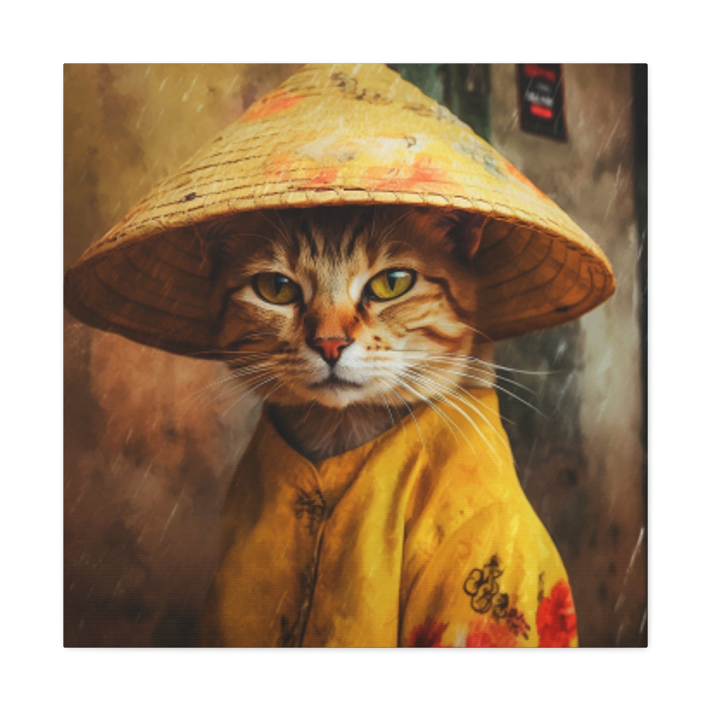 Pretty Kitty In A Conical Hat- Large Wall Art