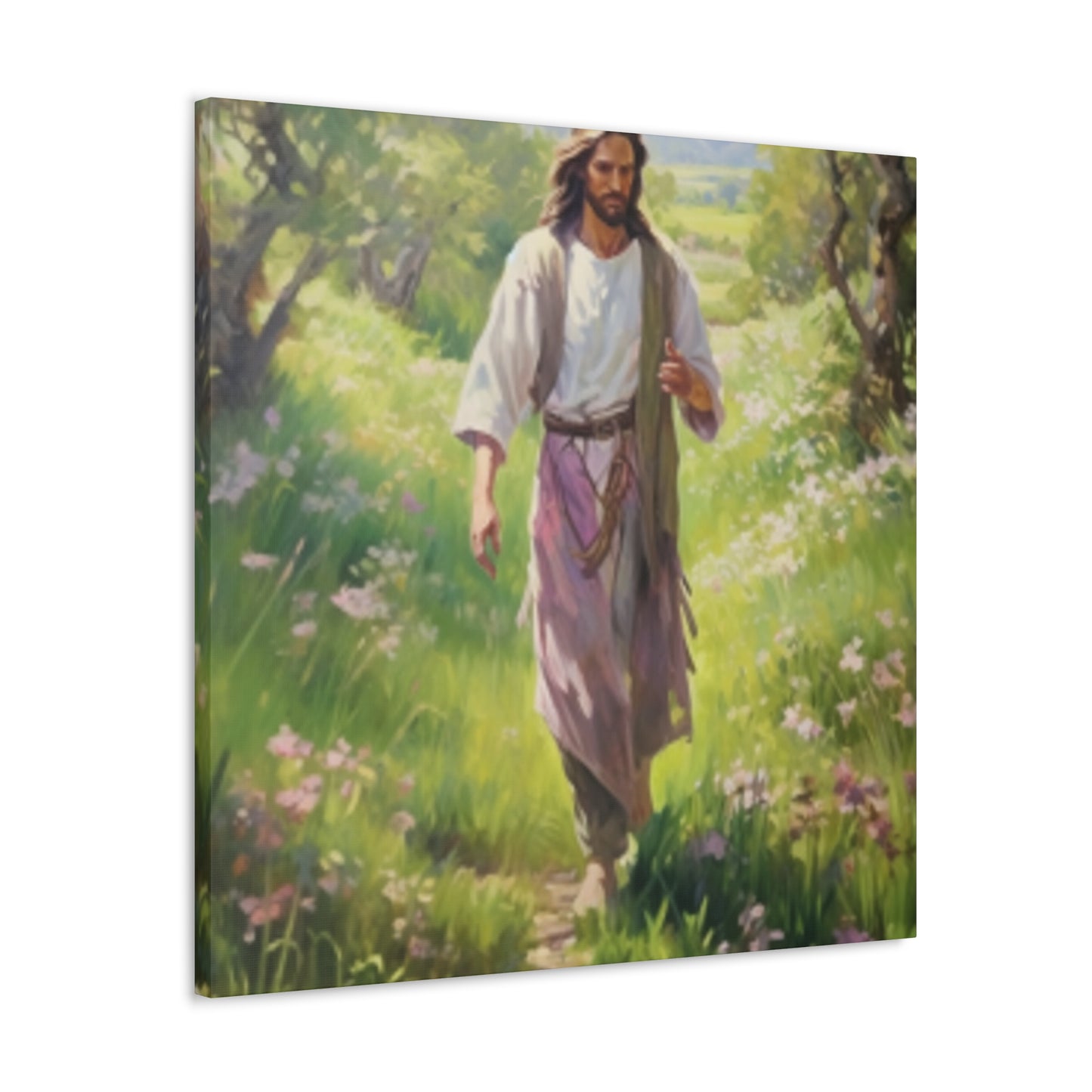 A Beautiful Day For A Peaceful Walk With Jesus - Large Wall Art