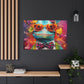 Lizard Art, Blue Lizard In Orange Glasses And A Smile - Large Wall Art