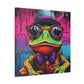 Funky Frog In Red Glasses Art- Large Wall Art