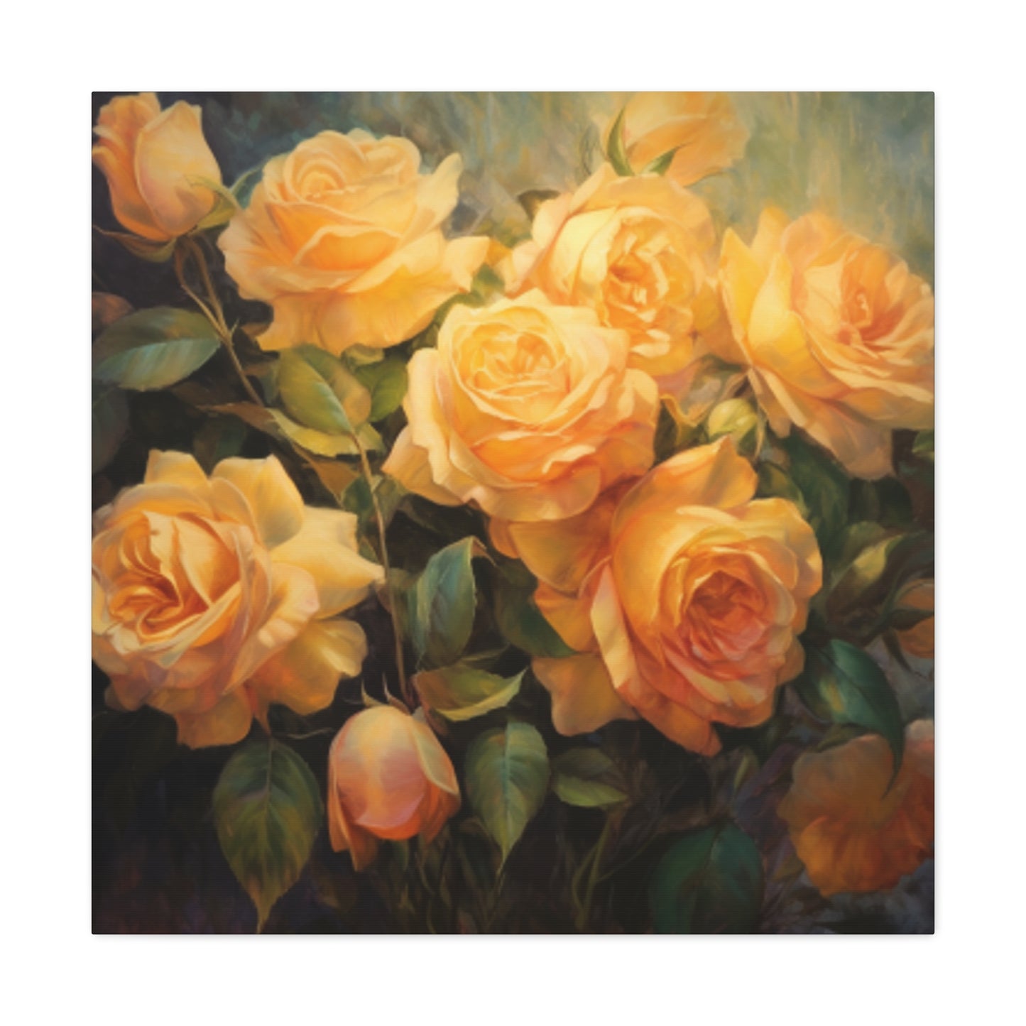 Golden Yellow Roses In Sunlight - Large Wall Art