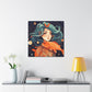 Lofi Style Girl And Her Fish, Pisces - Large Wall Art