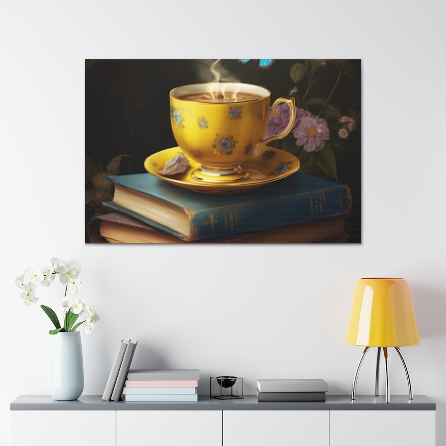 Tea Time With Butterfly Friends - Large Wall Art