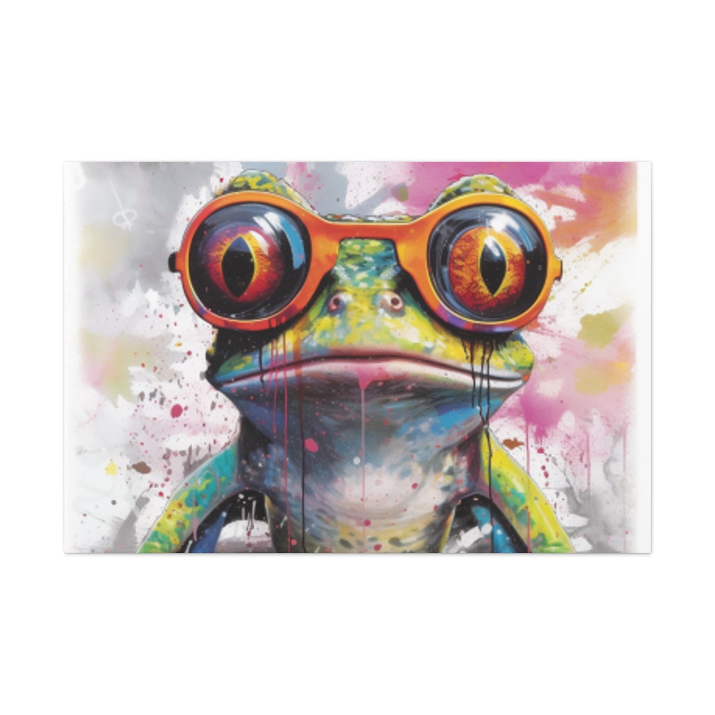 Art Frog In Gold Glasses- Large Wall Art