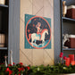A Lofi Girl With Good Vibe Orbs On Her Horse - Large Wall Art