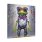 Green Frog In Red Glasses And Suspenders - Large Wall Art