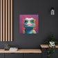 Lizard Lady With Purple Background - Large Wall Art