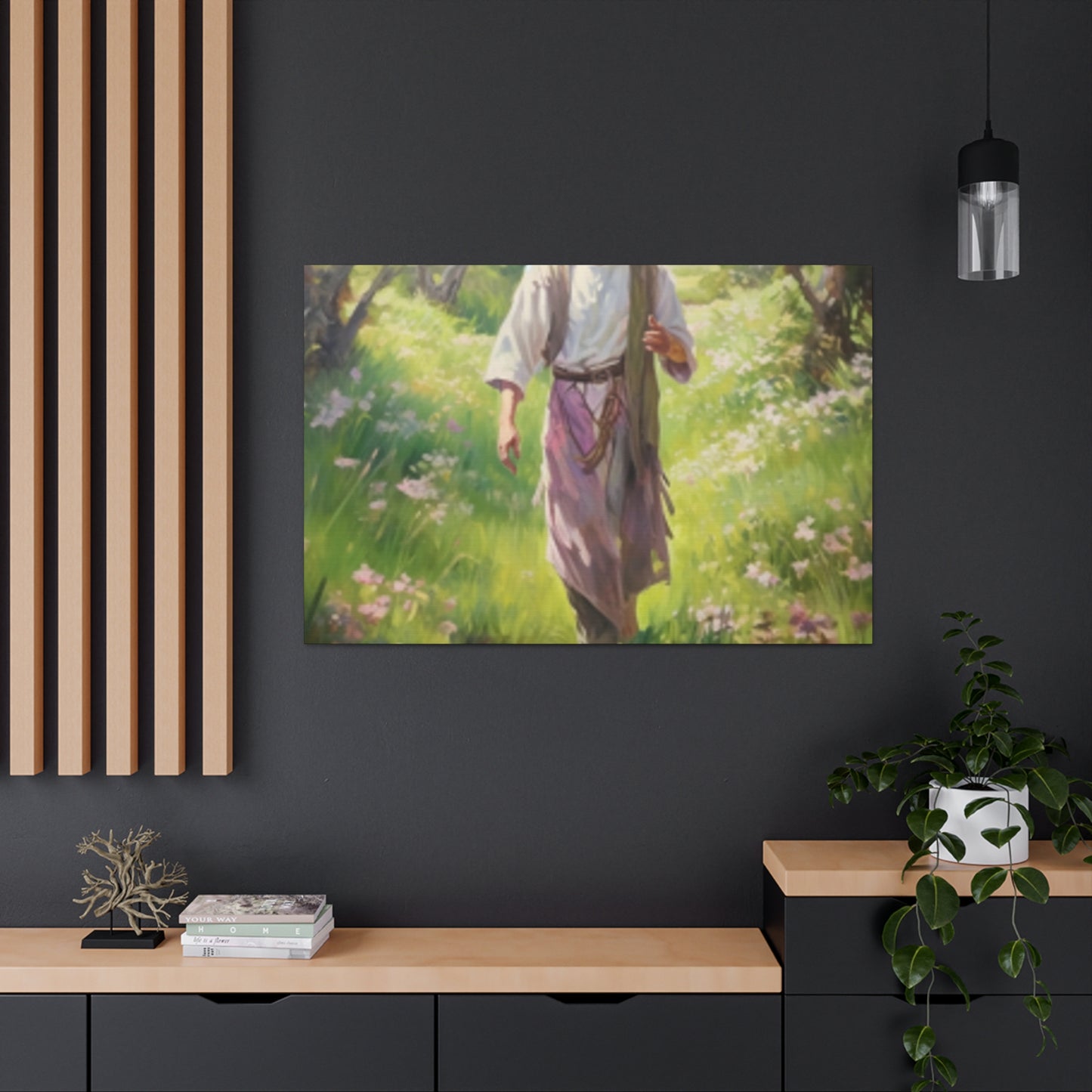 A Beautiful Day For A Peaceful Walk With Jesus - Large Wall Art