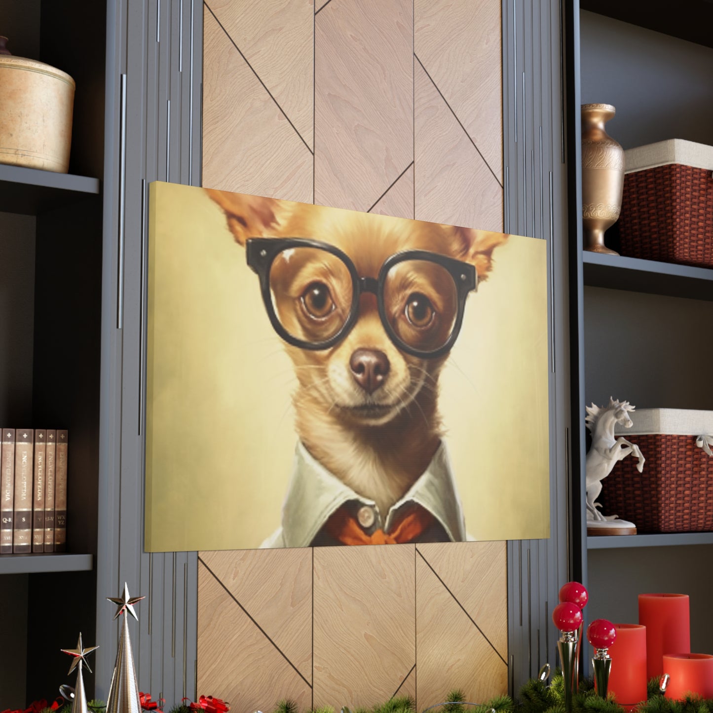 Chihuahua In Glasses With A Smirk - Large Wall Art