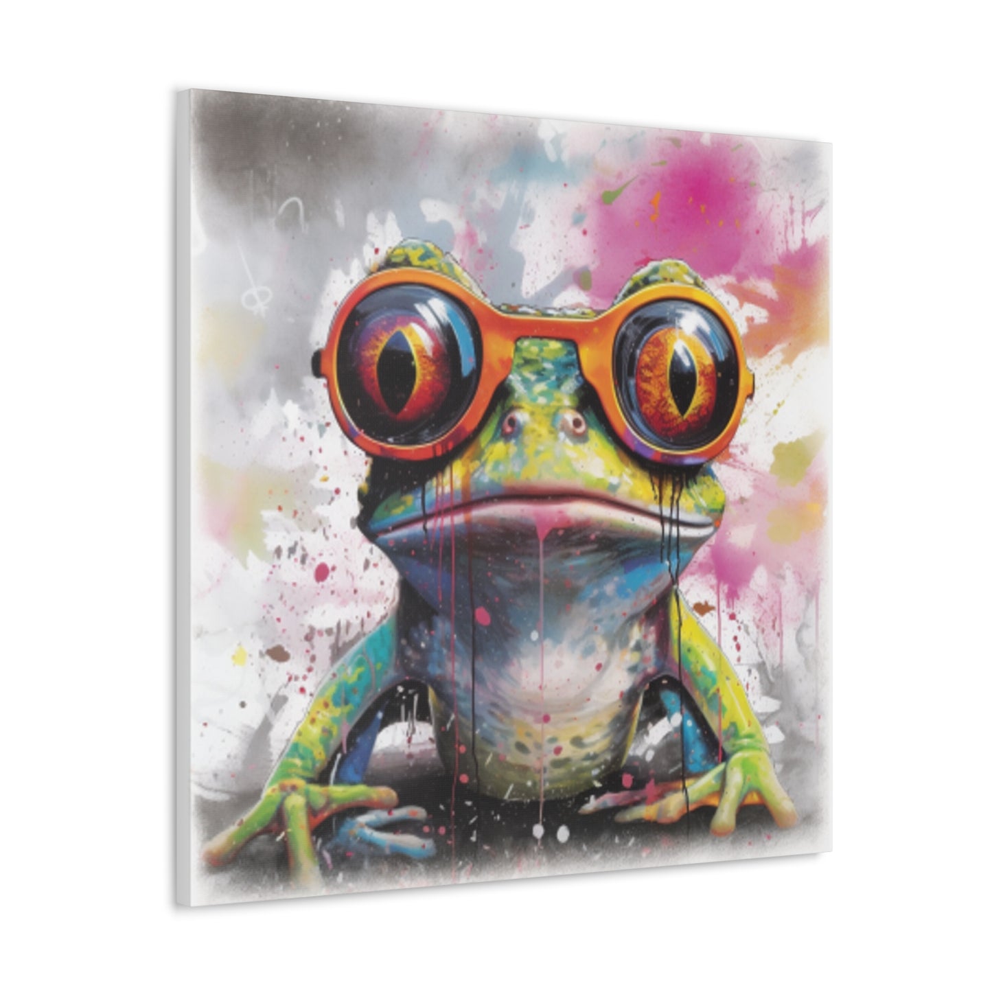 Art Frog In Gold Glasses- Large Wall Art