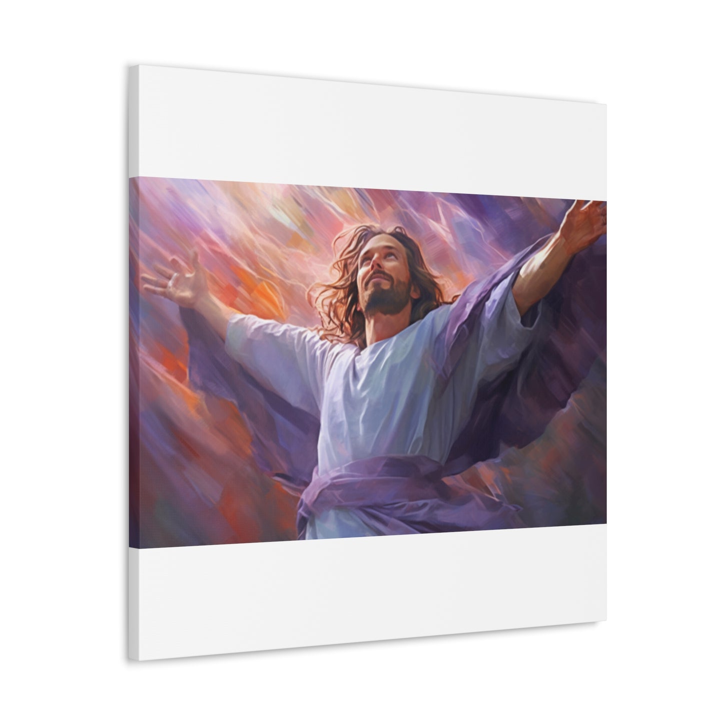 Jesus Surrounded By Purple And Light- Large Wall Art