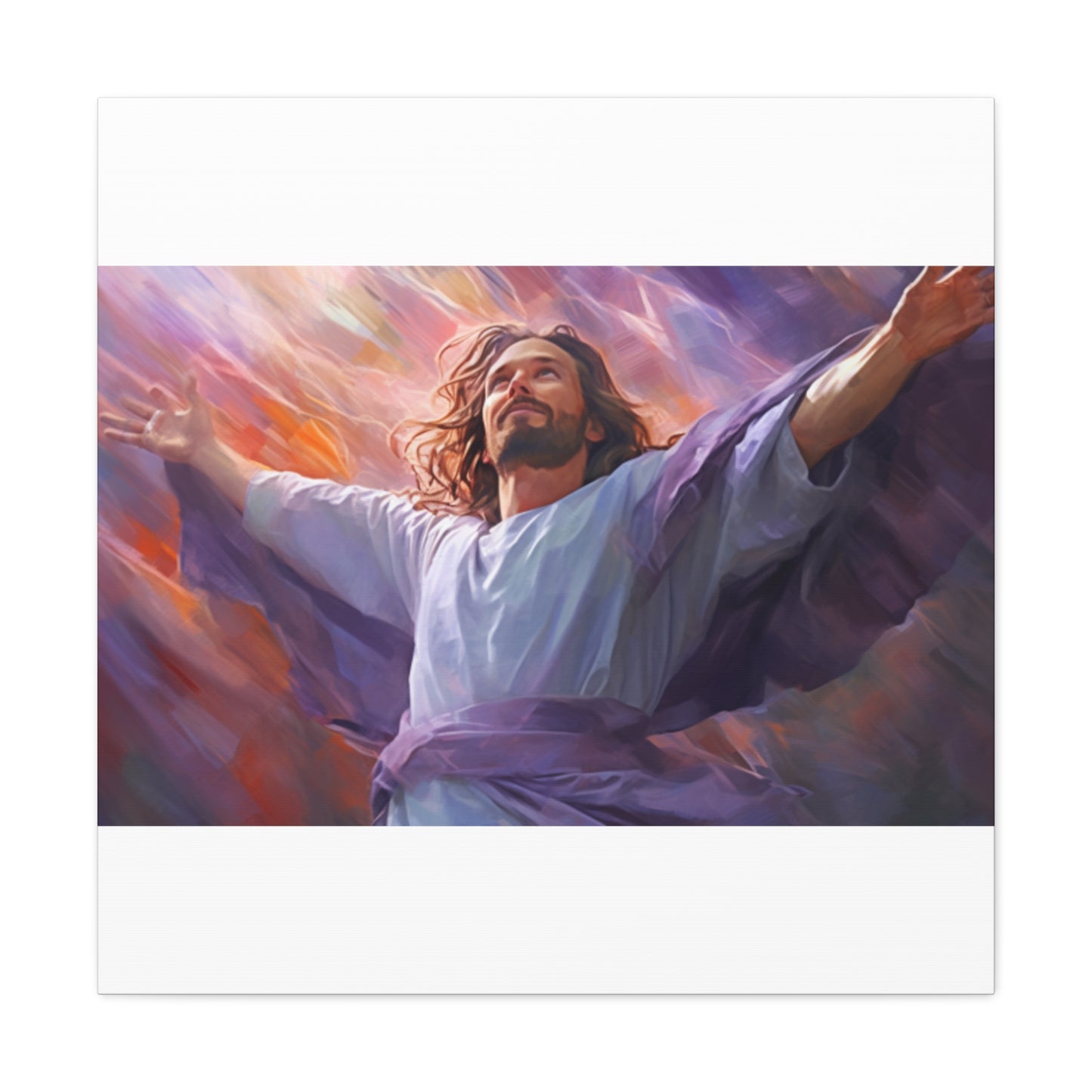 Jesus Surrounded By Purple And Light- Large Wall Art