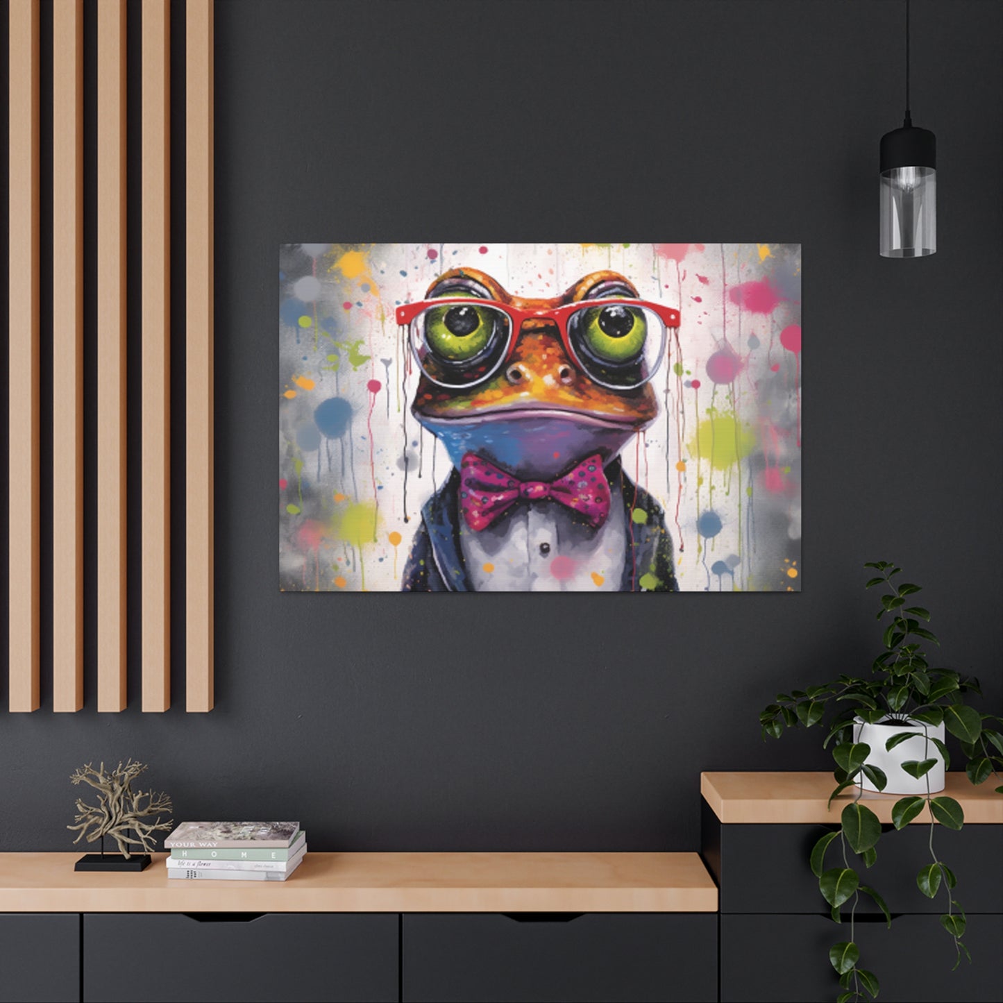 Fancy Frog In Glasses Painting - Large Wall Art