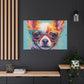 Sweet Chihuahua In Multi Colored Glasses, Paint Drops- Large Wall Art