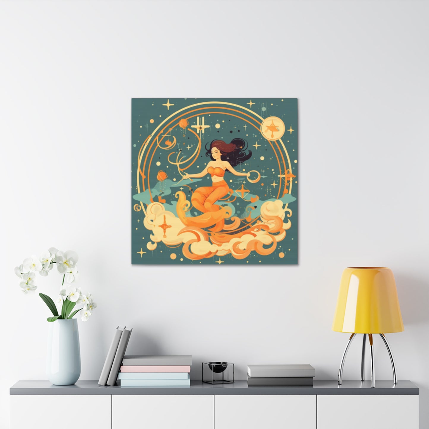 Lofi, Astrology,  Dreaming Of Aquarius (1)- Large Wall Art