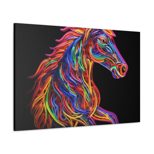 Electric, Neon, Bright Horse- Large Wall Art