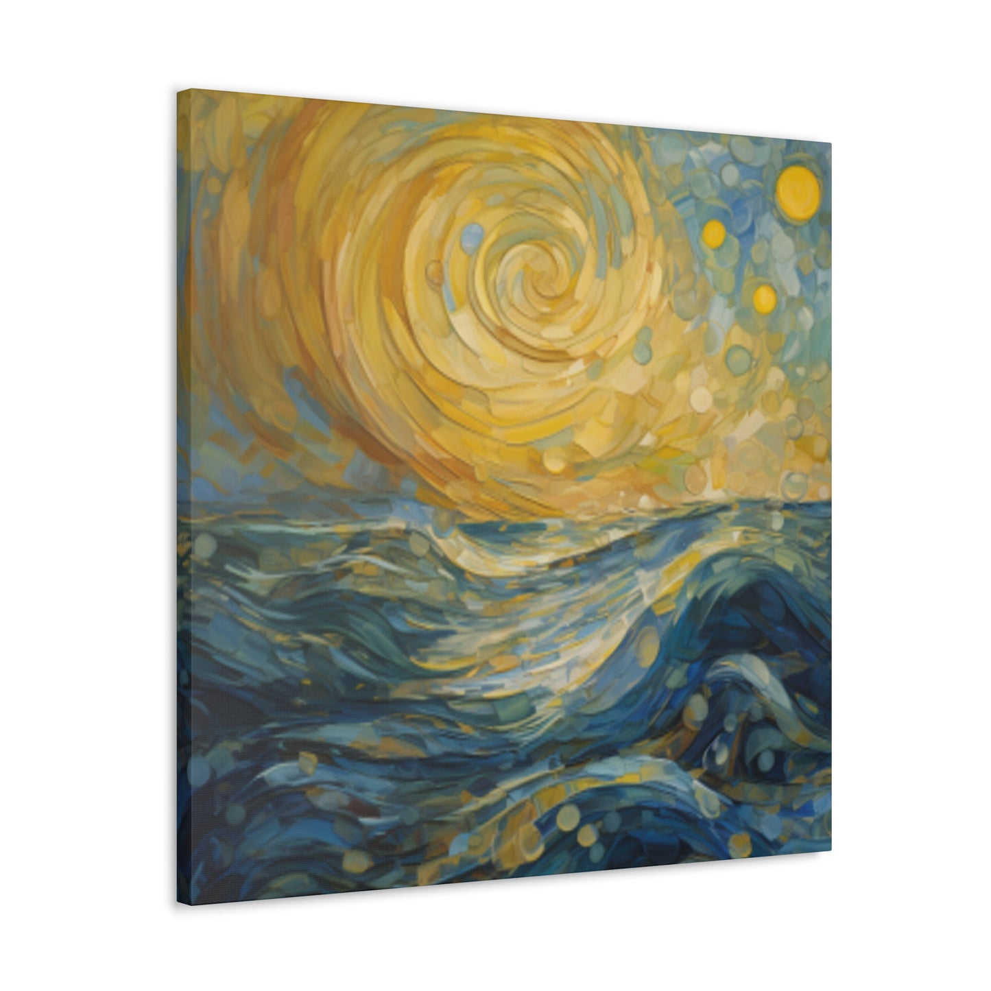 Ocean Waves On A Windy Evening Stary Night Vibe- Large Wall Art Canvas