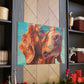 Golden Retriever In Orange Glasses Looking Yonder  - Large Wall Art