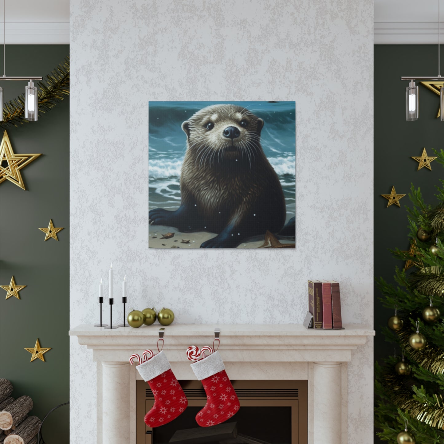 Sea Otter On The Beach  - Large Wall Art