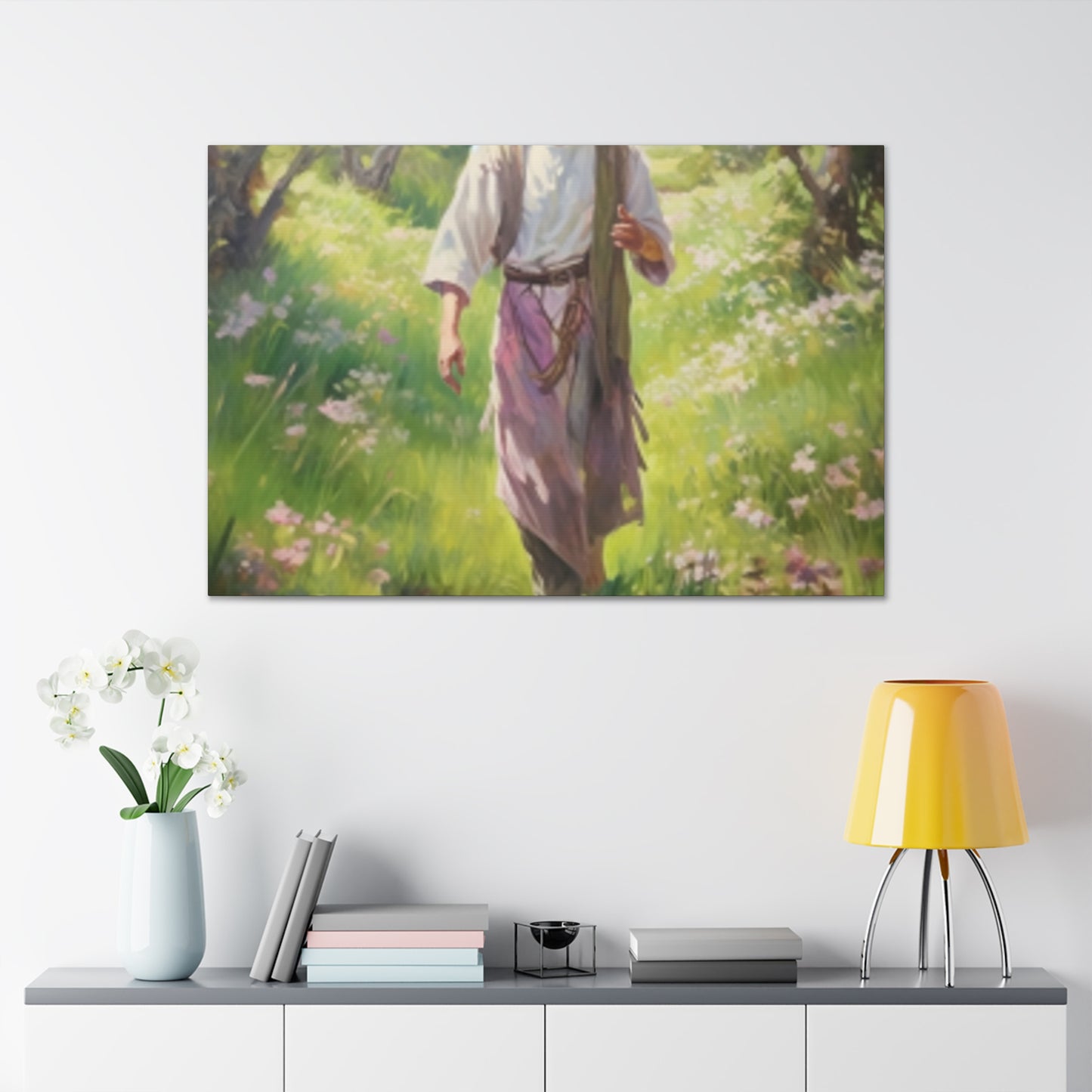 A Beautiful Day For A Peaceful Walk With Jesus - Large Wall Art