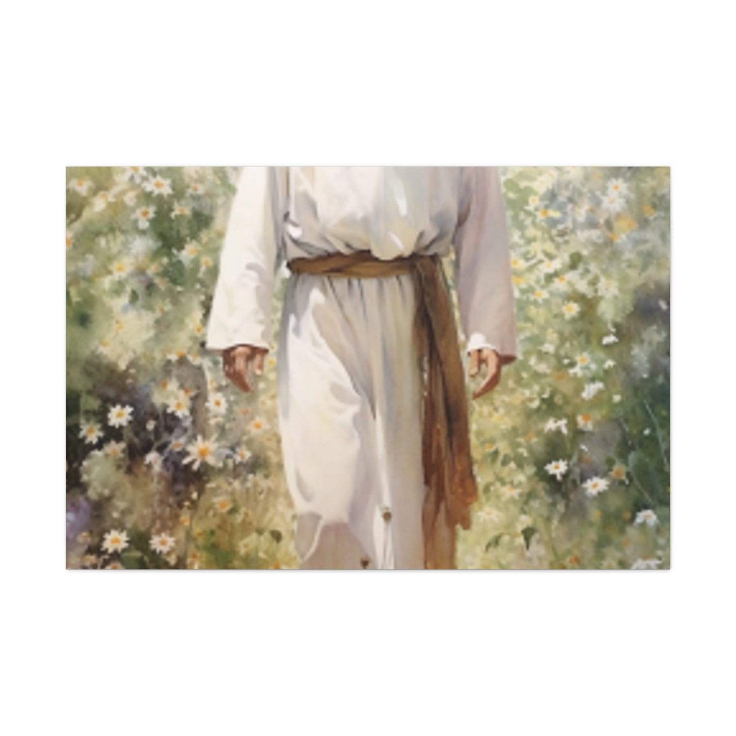 Jesus In A Heavenly White Glow, Surrounded By Pure Beauty- Large Wall Art