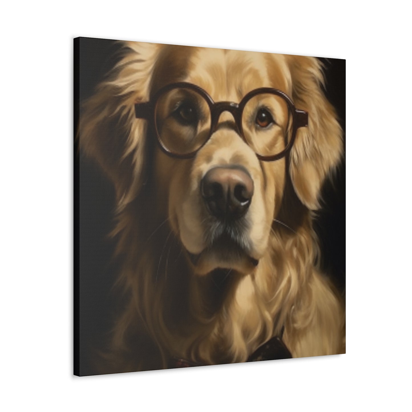 Educated Retriever With Glasses And Bow Tie- Large Wall Art