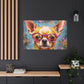 Happy Chihuahua In Purple Glasses - Large Wall Art